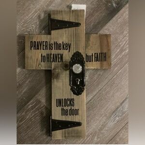 Rustic Brown Faith Wall Cross Decor